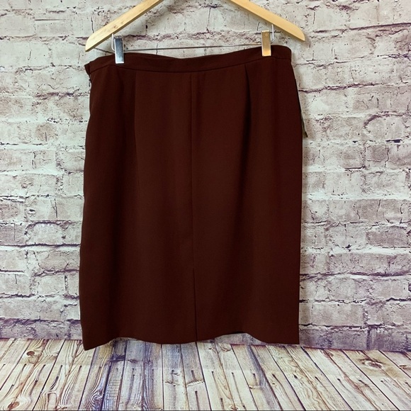 Rena Rowan Cranberry Red Lined Pencil Skirt - Picture 5 of 11